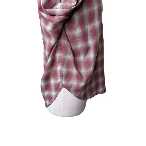 A SHIRT THING PENELOPE PLAID Ruffle Collar Long Sleeve Size Small - Picture 6 of 10